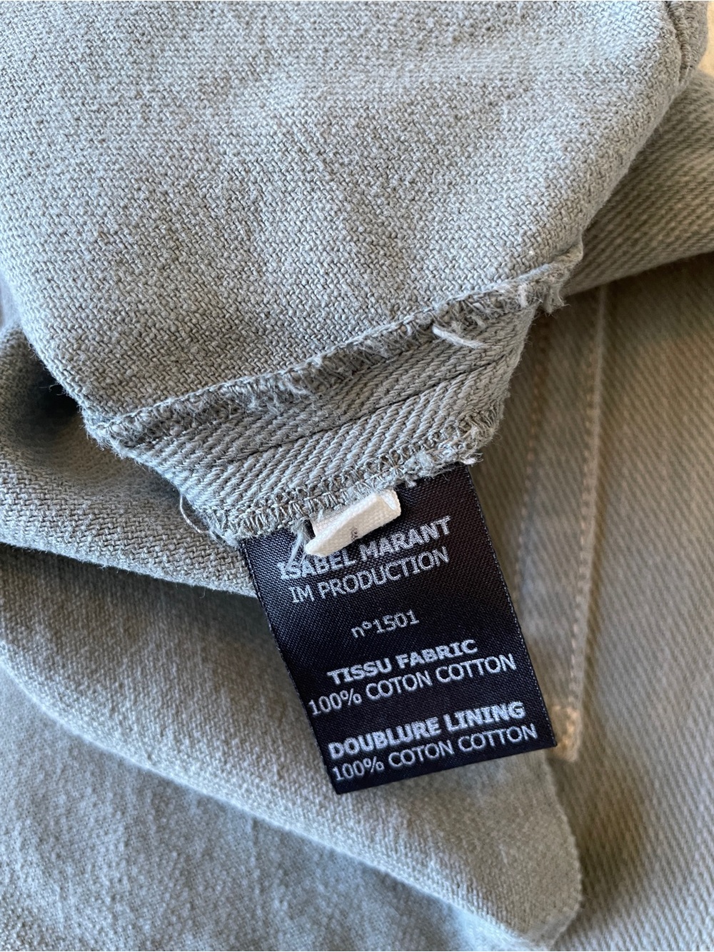 Isabel Marant Greenish Gray Washed Denim Button-Front Mini Skirt SZ EU 44 EUC - Picture 7 of 9